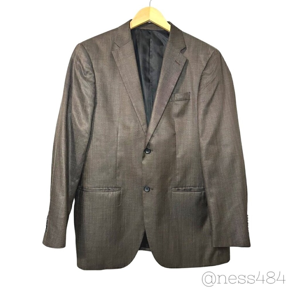 Dockers Men Blazer Sport Coat 40R Brown Two Button Classic‎ Fit Wool Blend